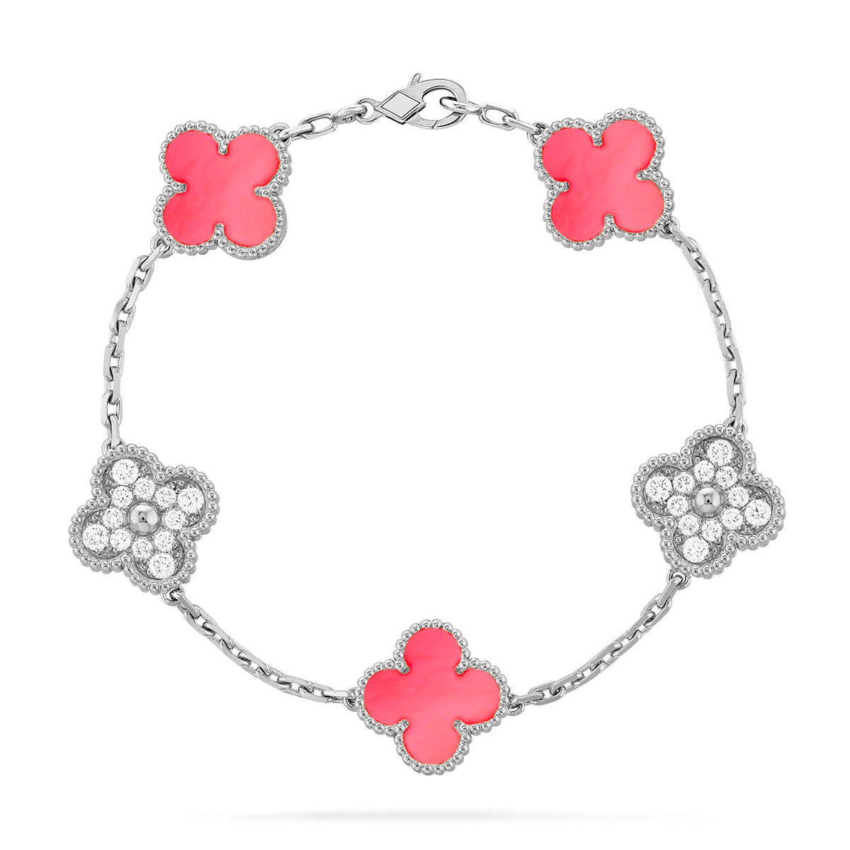 [Demi jewelry] CLOVER 5 MOTIFS  PINK MOP BRACELET COLLECTION-new