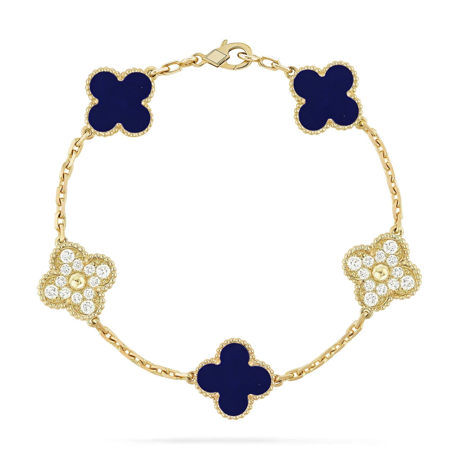 [Demi jewelry]CLOVER 5 MOTIF LAPIS LAZULI BRACELET COLLECTION-new