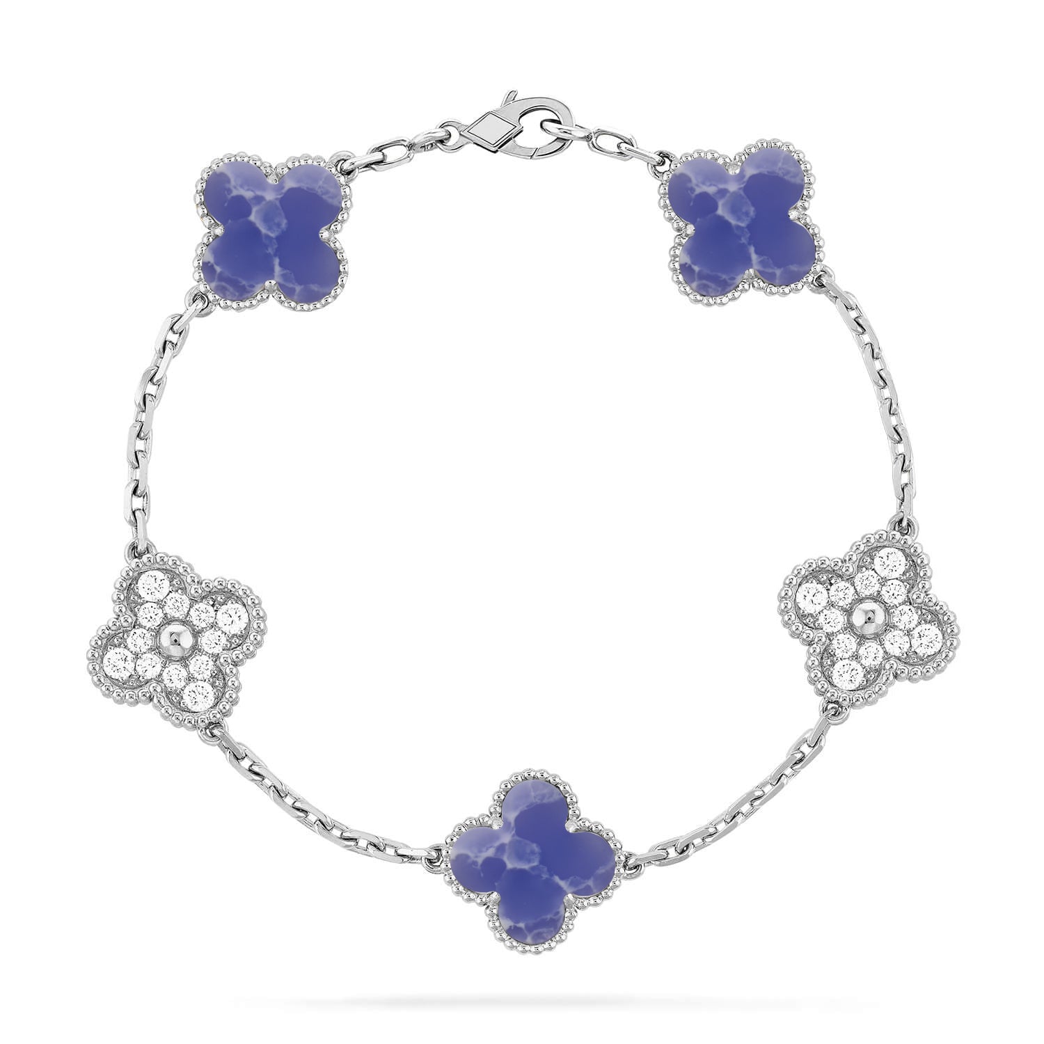 [Demi jewelry]CLOVER 5 MOTIF BLUE VEINS BRACELET COLLECTION-new