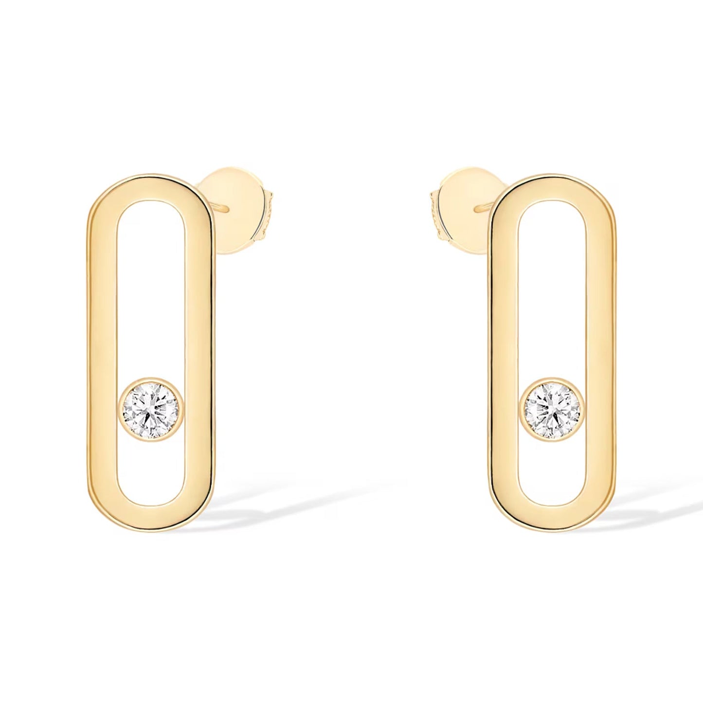 [Mystic ]MOVE UNO SMALL 1 DIAMOND EARRINGS
