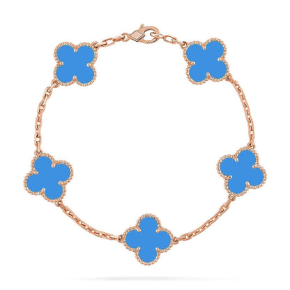 [Mystic] CLOVER 5 MOTIF BLUE AGATE BRACELET COLLECTION