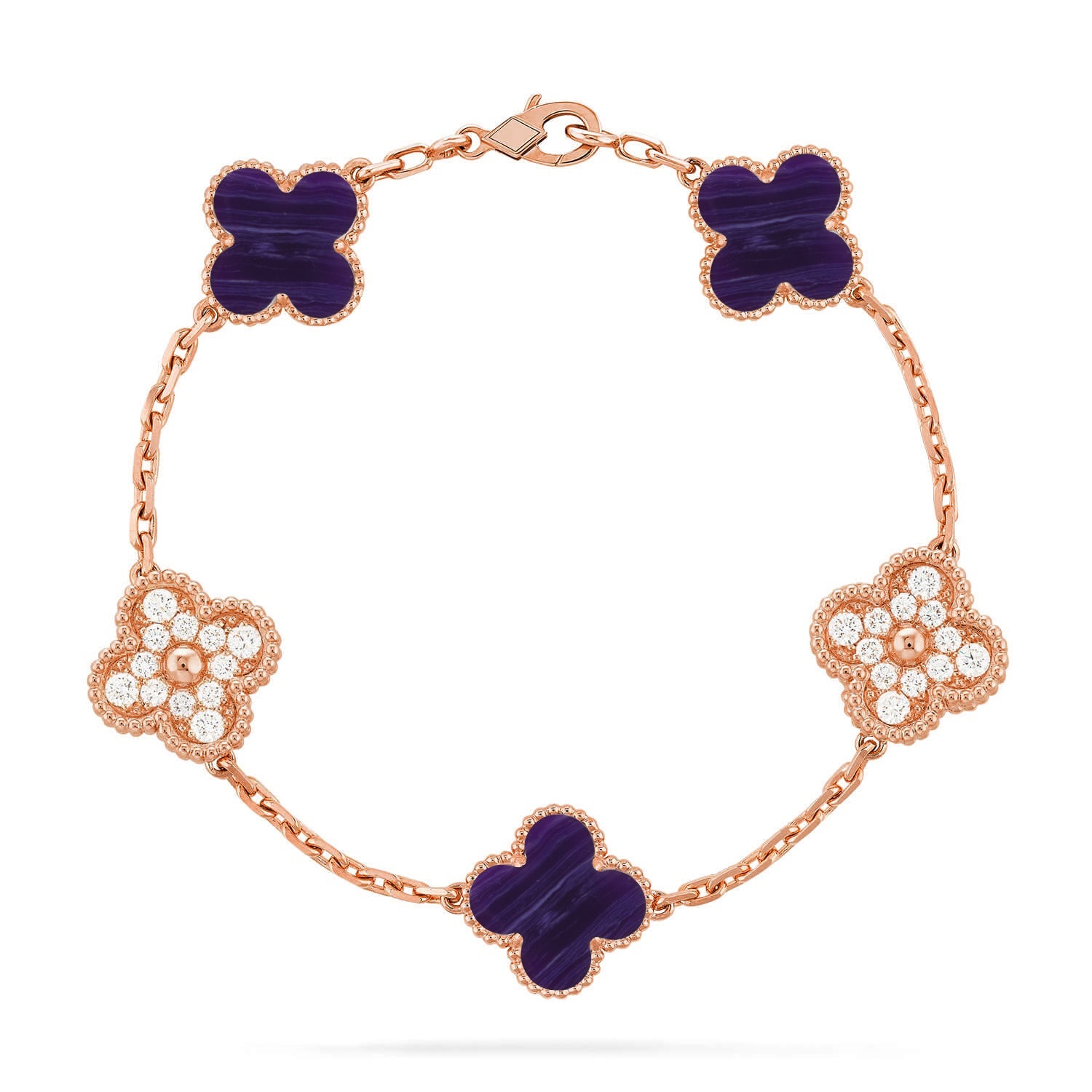 [Demi jewelry]CLOVER 5 MOTIF PURPLE STRIPES BRACELET COLLECTION