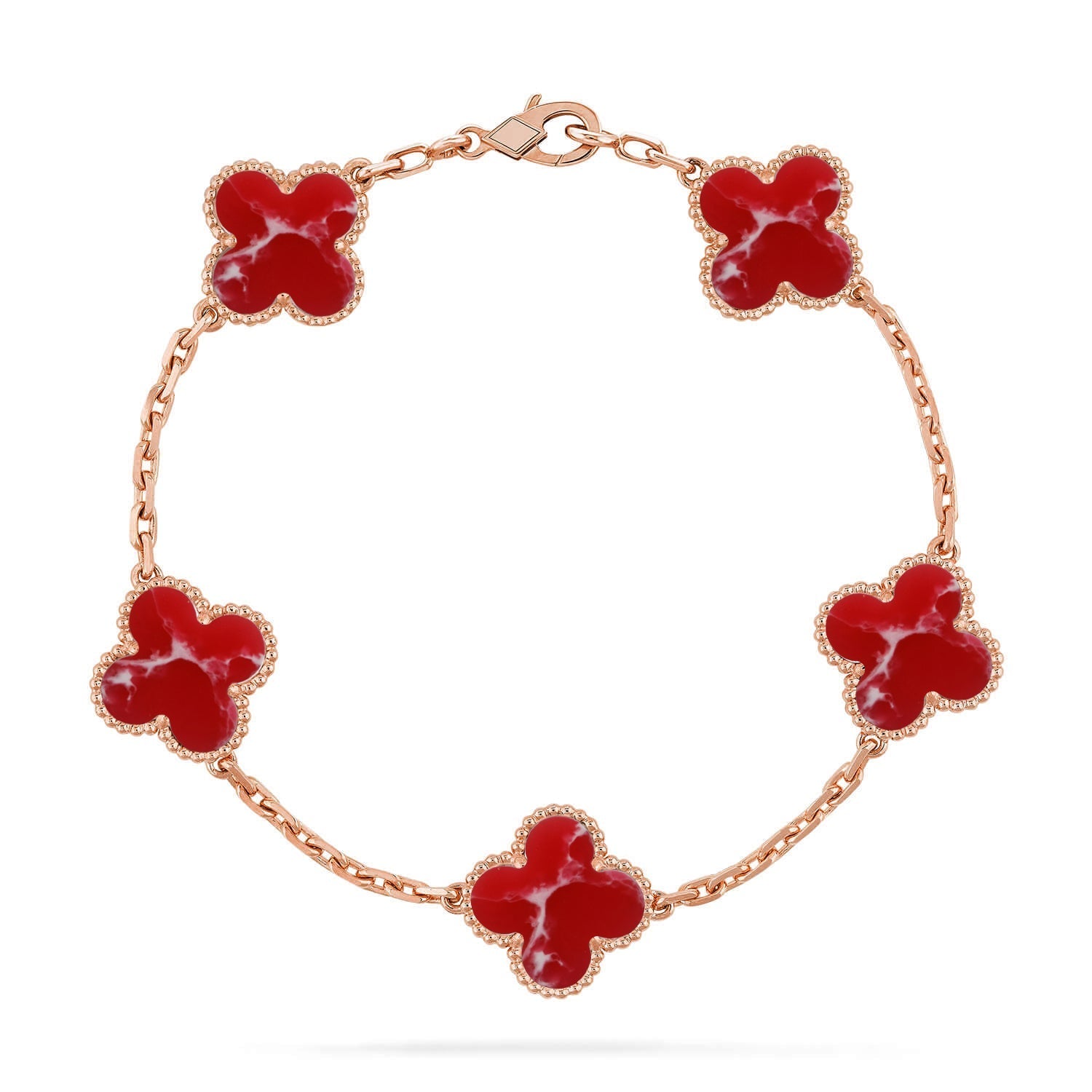 [Demi jewelry]CLOVER 5 MOTIF RED PATTERN BRACELET COLLECTION-new