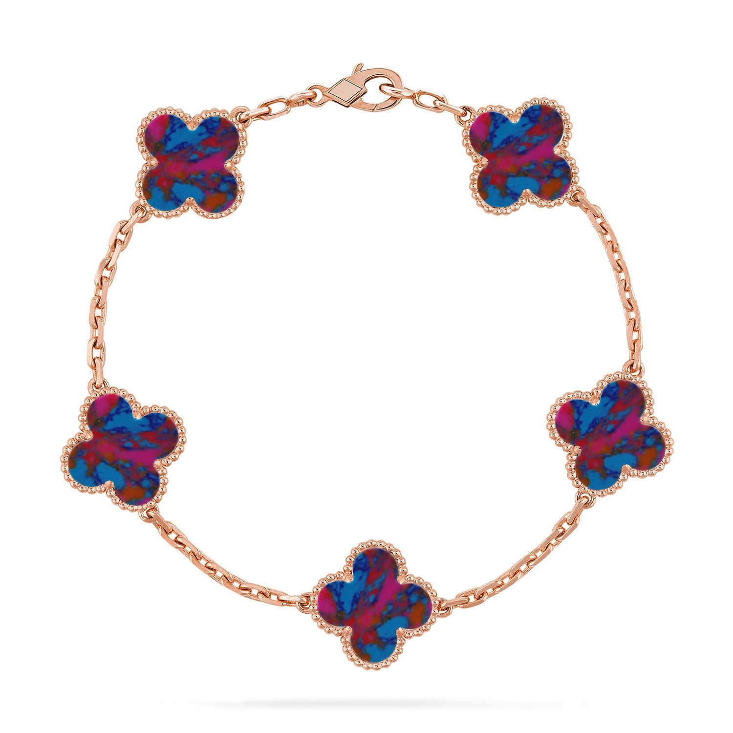 [Demi jewelry]CLOVER 5 MOTIF COLOR GEMSTONES BRACELET COLLECTION