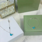 [Demi jewelry]BUTTERFLY TURQUOISE BUTTERFLY BRACELET SILVER