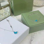 [Demi jewelry]BUTTERFLY TURQUOISE BUTTERFLY BRACELET SILVER