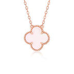 [Demi jewelry]CLOVER 15MM PINK MOTHER-OF-PEARL SINGLE FLOWER NECKLACE