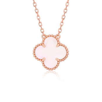 [Demi jewelry]CLOVER 15MM PINK MOTHER-OF-PEARL SINGLE FLOWER NECKLACE
