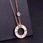 [Demi jewelry]LOVE NECKLACE 16MM 2 DIAMONDS