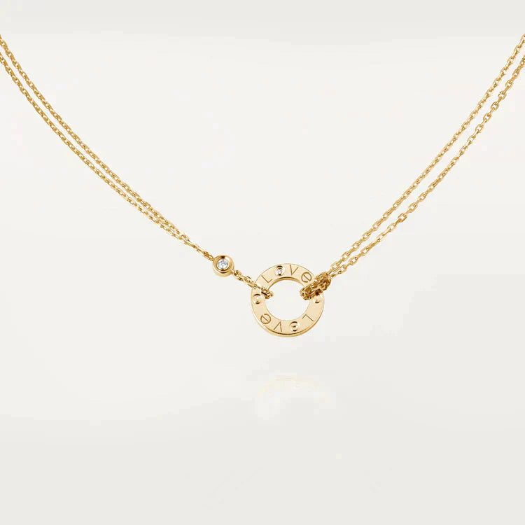 [Demi jewelry]LOVE NECKLACE 16MM 2 DIAMONDS
