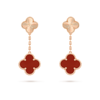 [Demi jewelry]CLOVER 2 MOTIF  LASER CARNELIAN EARRINGS