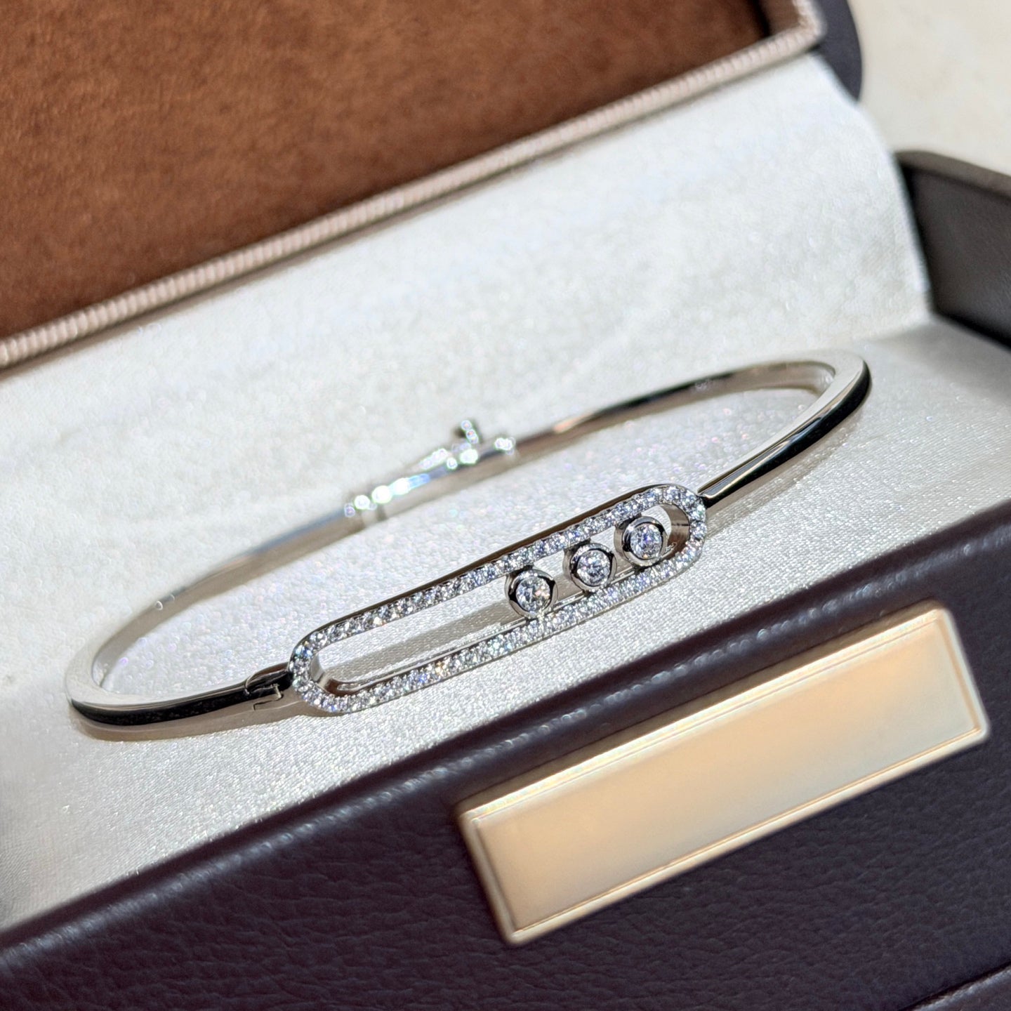 [Mystic ]Move Pavé Diamond Bangle Bracelet M