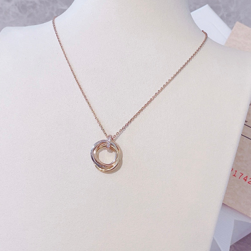 [Demi jewelry]TRINITY NECKLACE GOLD  DIAMONDS