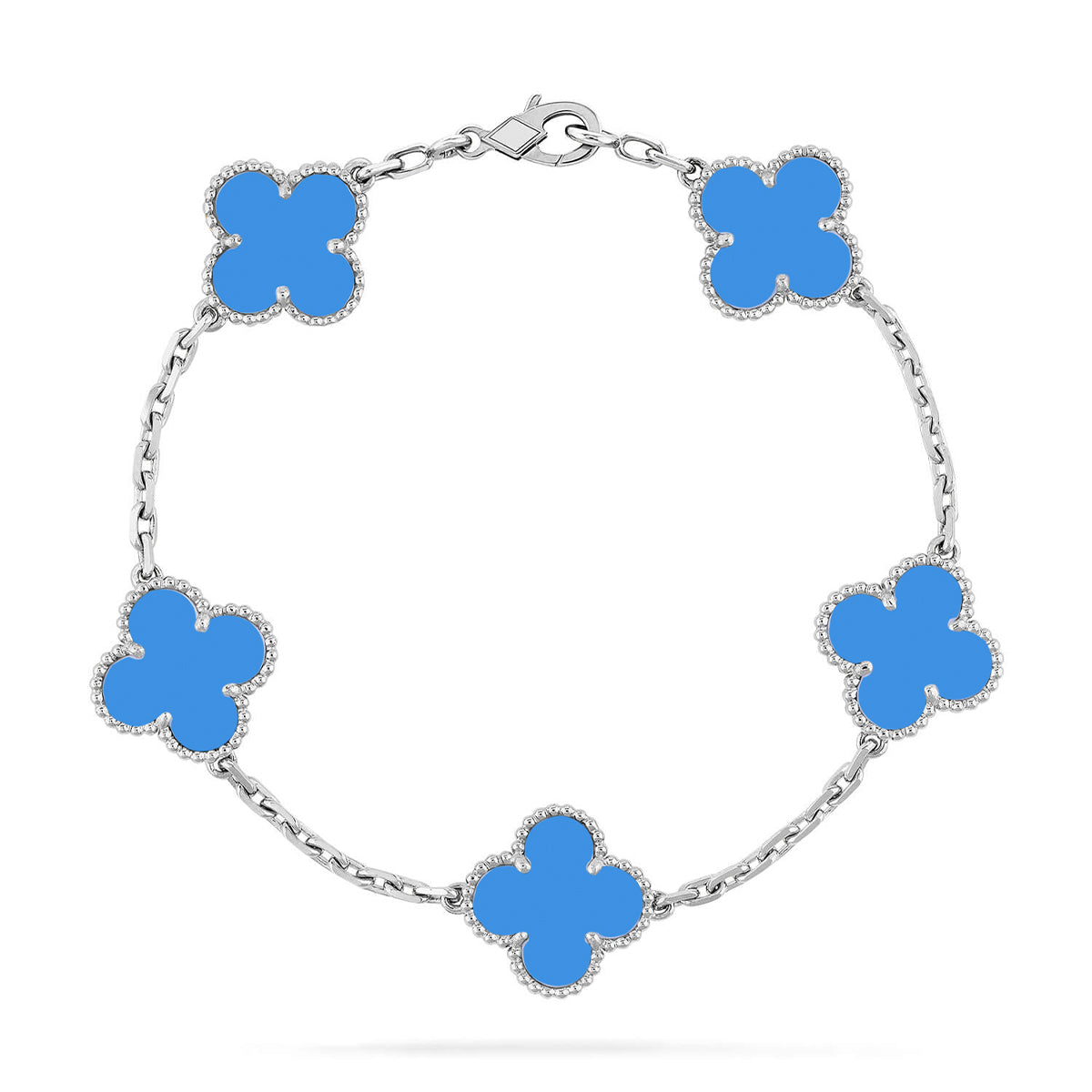 [Mystic] CLOVER 5 MOTIF BLUE AGATE BRACELET COLLECTION