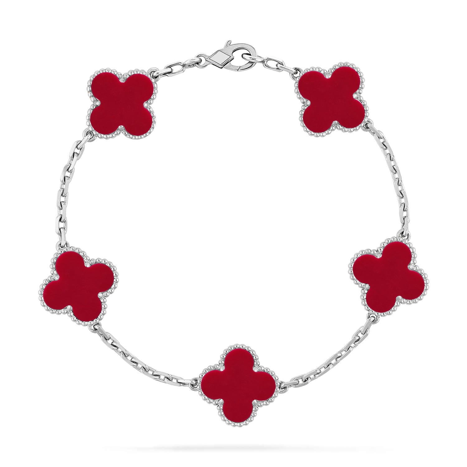 [Demi jewelry] CLOVER 5 MOTIF RED CORNELIAN BRACELET COLLECTION