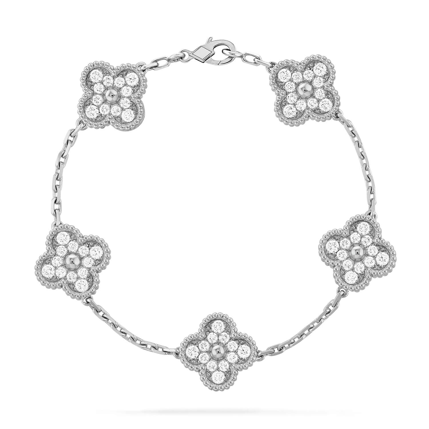 [Demi jewelry] CLOVER 5 MOTIF FULL DIAMOND BRACELET COLLECTION
