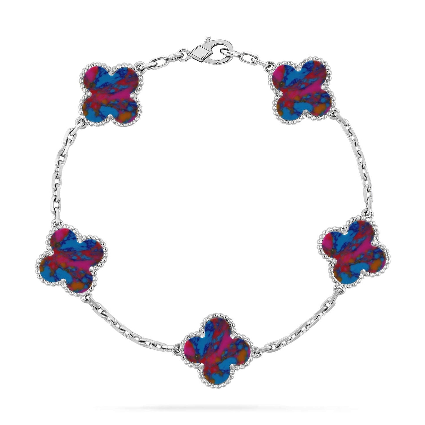 [Mystic]CLOVER 5 MOTIF COLOR GEMSTONES BRACELET COLLECTION