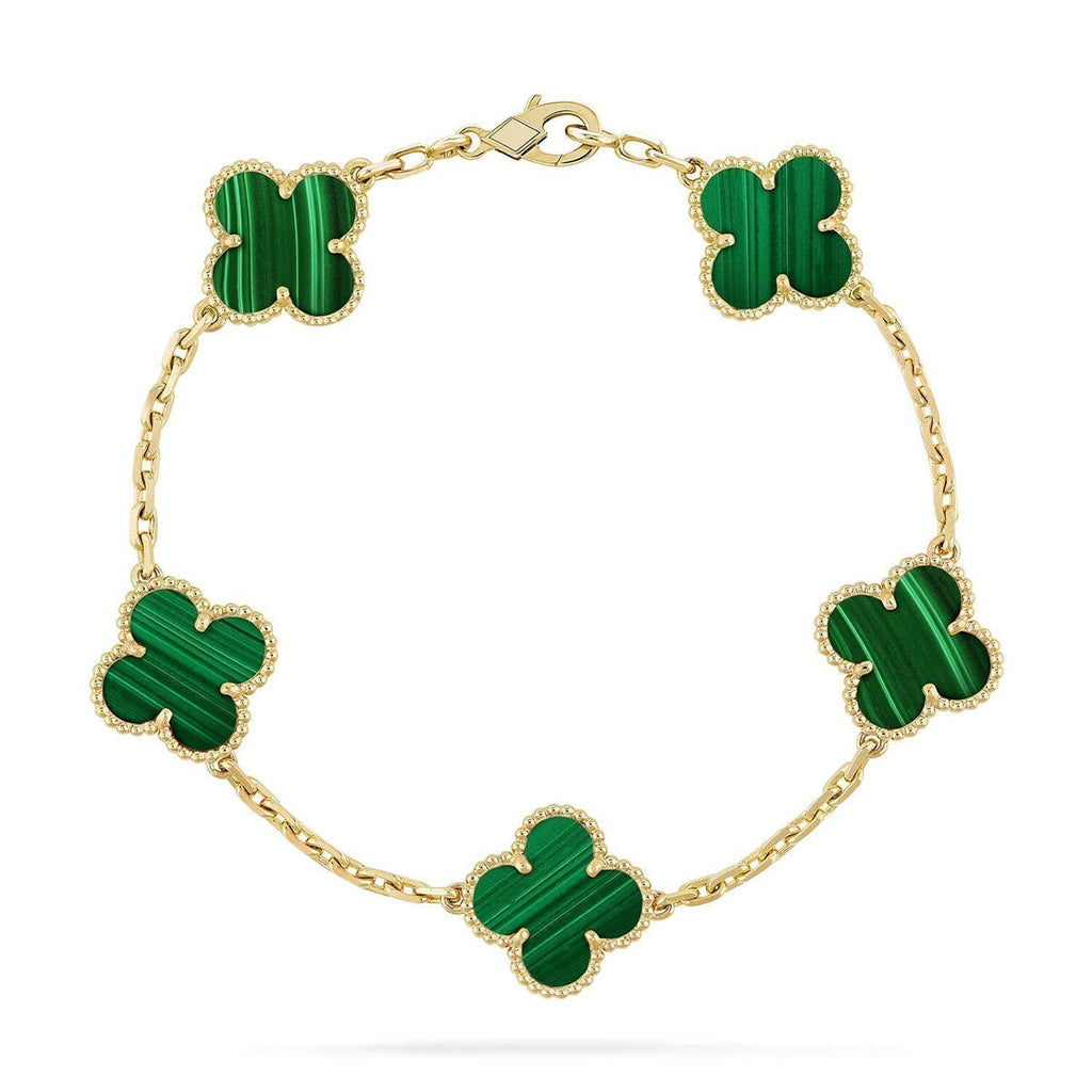 [Demi jewelry] CLOVER 5 MOTIF MALACHITE BRACELET COLLECTION