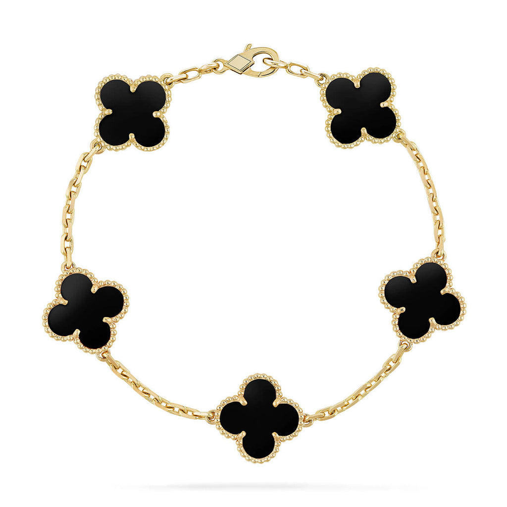 [Demi jewelry] CLOVER 5 MOTIF ONYXS BRACELET COLLECTION-new