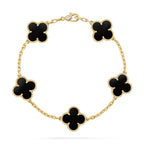 [Demi jewelry] CLOVER 5 MOTIF ONYXS BRACELET COLLECTION-new
