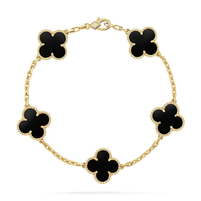 [Mystic] CLOVER 5 MOTIF ONYXS BRACELET COLLECTION