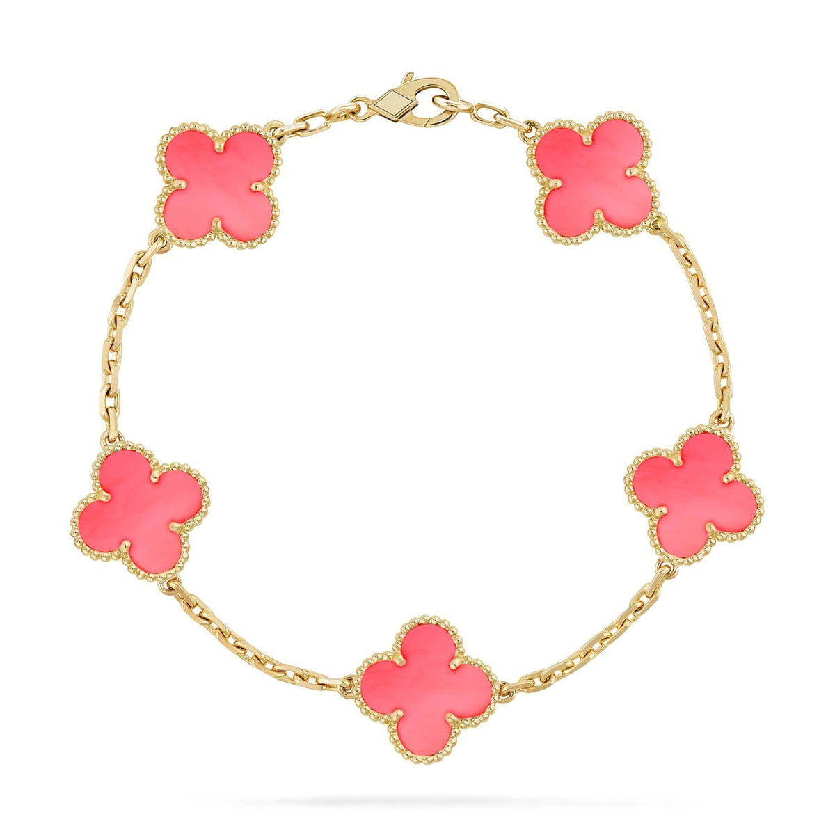 [Demi jewelry] CLOVER 5 MOTIFS  PINK MOP BRACELET COLLECTION-new