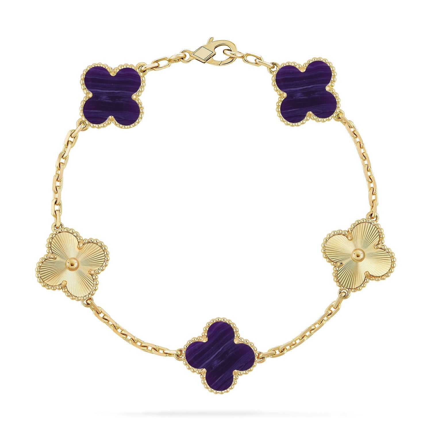 [Demi jewelry]CLOVER 5 MOTIF PURPLE STRIPES BRACELET COLLECTION