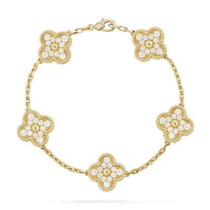 [Mystic] CLOVER 5 MOTIF FULL DIAMOND BRACELET COLLECTION