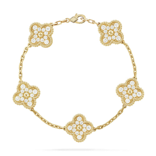 [Mystic] CLOVER 5 MOTIF FULL DIAMOND BRACELET COLLECTION