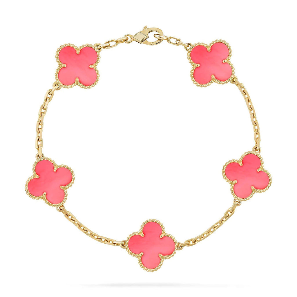 [Demi jewelry] CLOVER 5 MOTIFS  PINK MOP BRACELET COLLECTION