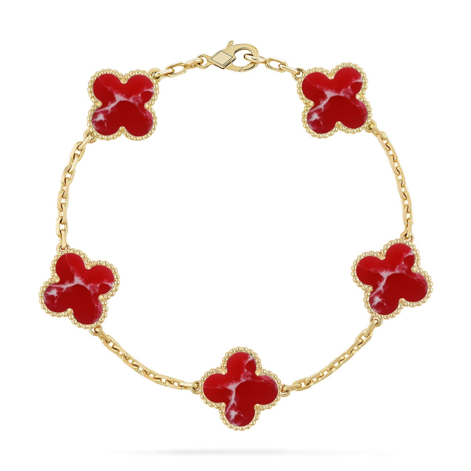 [Demi jewelry]CLOVER 5 MOTIF RED PATTERN BRACELET COLLECTION-new