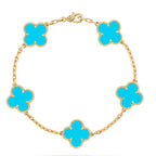 [Demi jewelry] CLOVER 5 MOTIF TURQUOISE BRACELET COLLECTION
