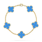 [Demi jewelry] CLOVER 5 MOTIF BLUE AGATE BRACELET COLLECTION