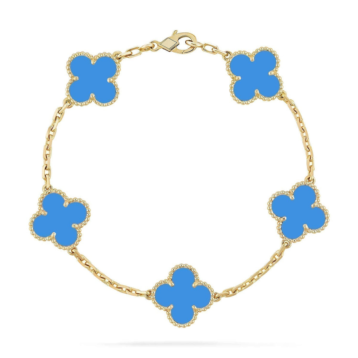 [Demi jewelry] CLOVER 5 MOTIF BLUE AGATE BRACELET COLLECTION