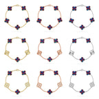 [Demi jewelry]CLOVER 5 MOTIF COLOR GEMSTONES BRACELET COLLECTION-new