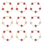 [Demi jewelry]CLOVER 5 MOTIF RED PATTERN BRACELET COLLECTION-new