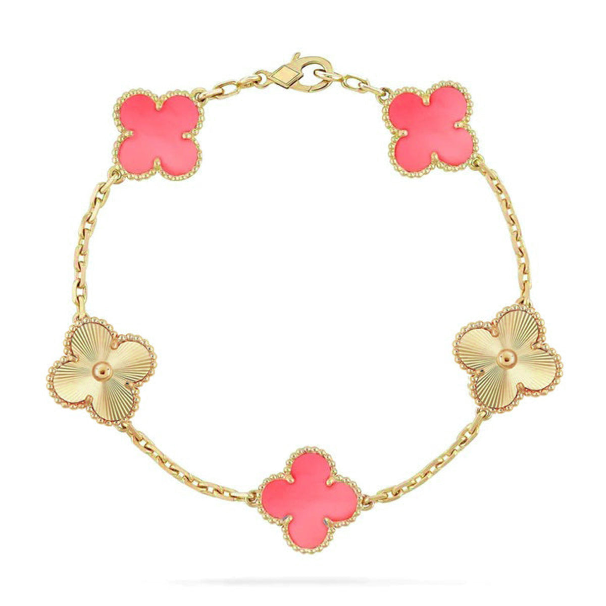 [Demi jewelry] CLOVER 5 MOTIFS  PINK MOP BRACELET COLLECTION