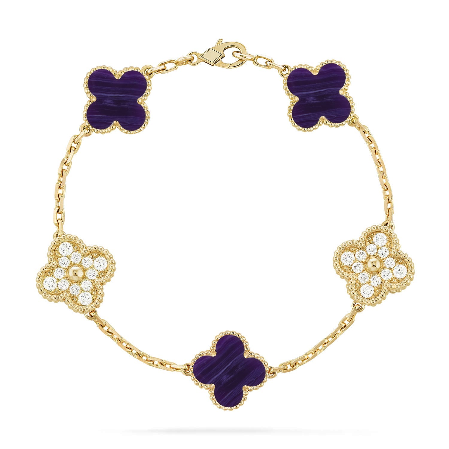 [Demi jewelry]CLOVER 5 MOTIF PURPLE STRIPES BRACELET COLLECTION