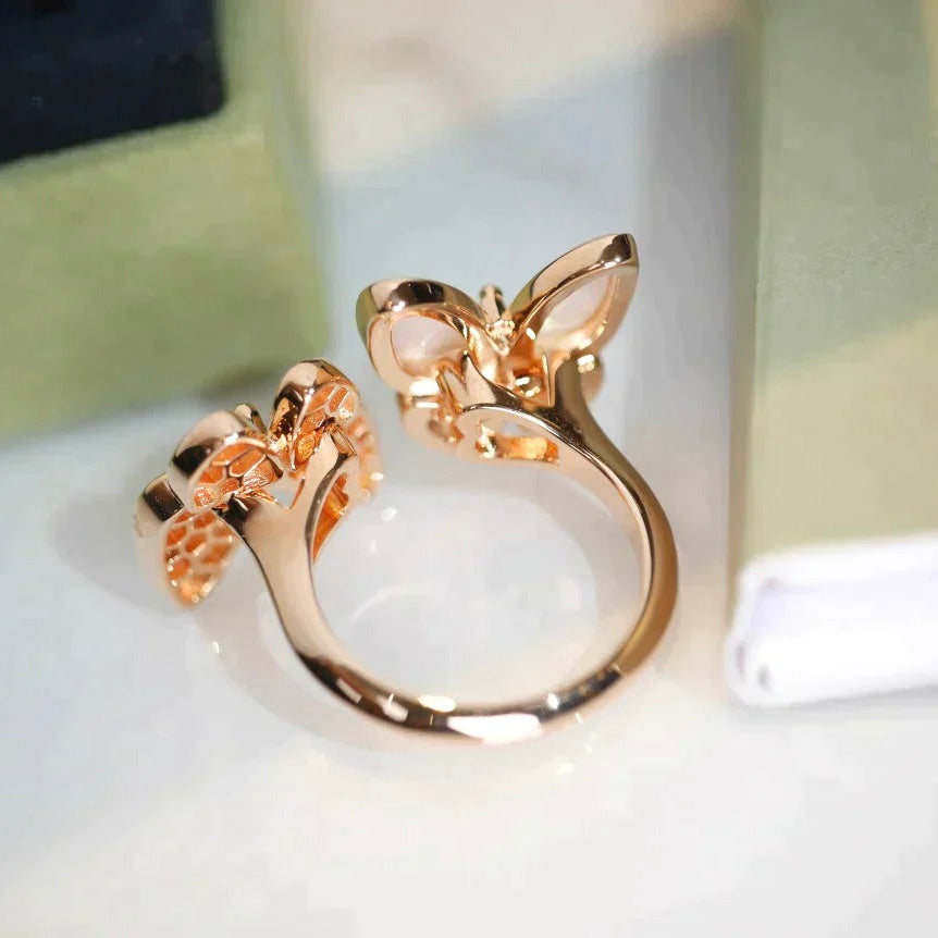 [Demi jewelry]TWIN BUTTERFLY DIAMOND MOP RING