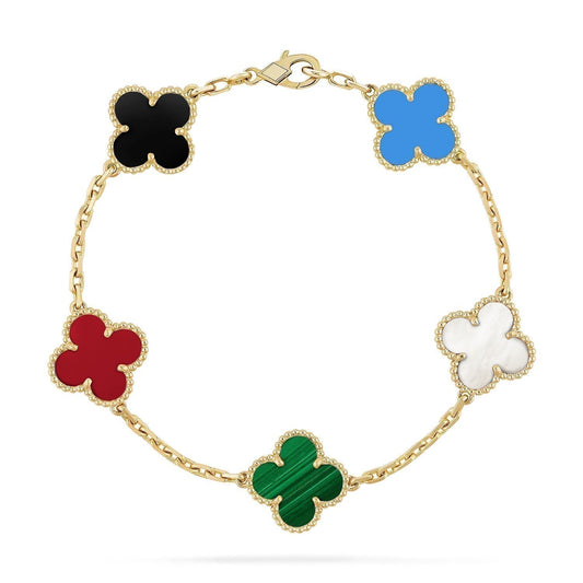 [Mystic]CLOVER 5 MOTIFS MULTICOLOR BRACELET