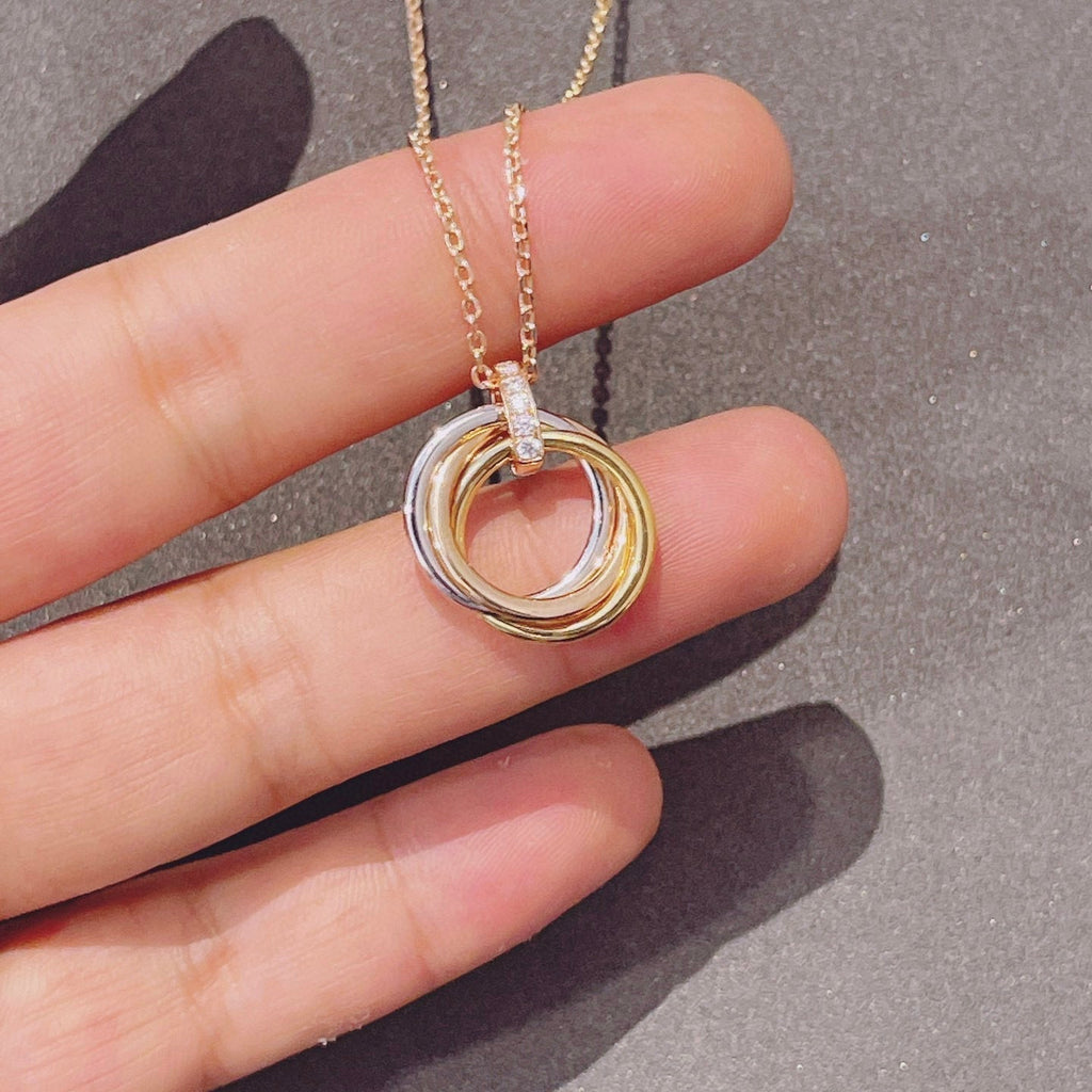 [Demi jewelry]TRINITY NECKLACE GOLD  DIAMONDS