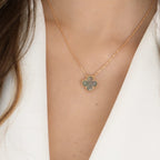 [Demi jewelry]CLOVER 15MM  GRAY MOTHER OF PEARL NECKLACE