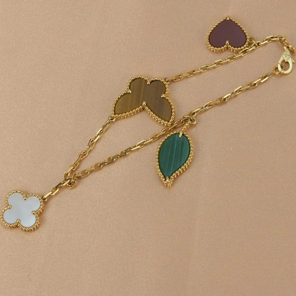 [Demi jewelry]LUCKY SPRING 5 MOTIF GOLD BRACELET