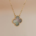 [Demi jewelry]CLOVER 15MM  GRAY MOTHER OF PEARL NECKLACE