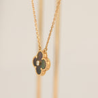 [Demi jewelry]CLOVER 15MM DIAMOND AND MOTHER-OF-GREY NECKLACE