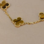 [Demi jewelry] CLOVER 5 MOTIFS TIGER EYE BRACELET COLLECTION-new