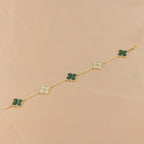 [Demi jewelry] CLOVER 5 MOTIF MALACHITE BRACELET COLLECTION