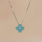 [Demi jewelry]CLOVER 15MM DIAMOND SVRES PORCELAIN  NECKLACE SILVER