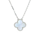[Demi jewelry]CLOVER  15MM WHITE MOTHER-OF-PEARL SILVER