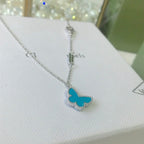 [Demi jewelry]BUTTERFLY TURQUOISE BUTTERFLY BRACELET SILVER